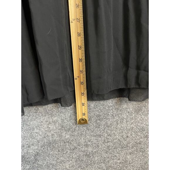 Wilfred Pleated Scoop Neck Keyhole Puff Sleeve Mini Dress Black Size L - Picture 6 of 15